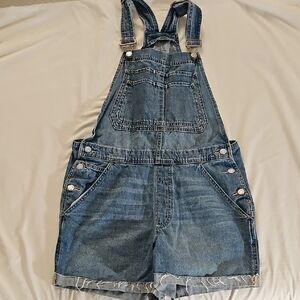 GAP Light Blue Denim Overall Shorts